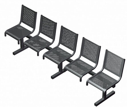 Секция из 5-ти стульев СП1.105 (2565х5520х865)